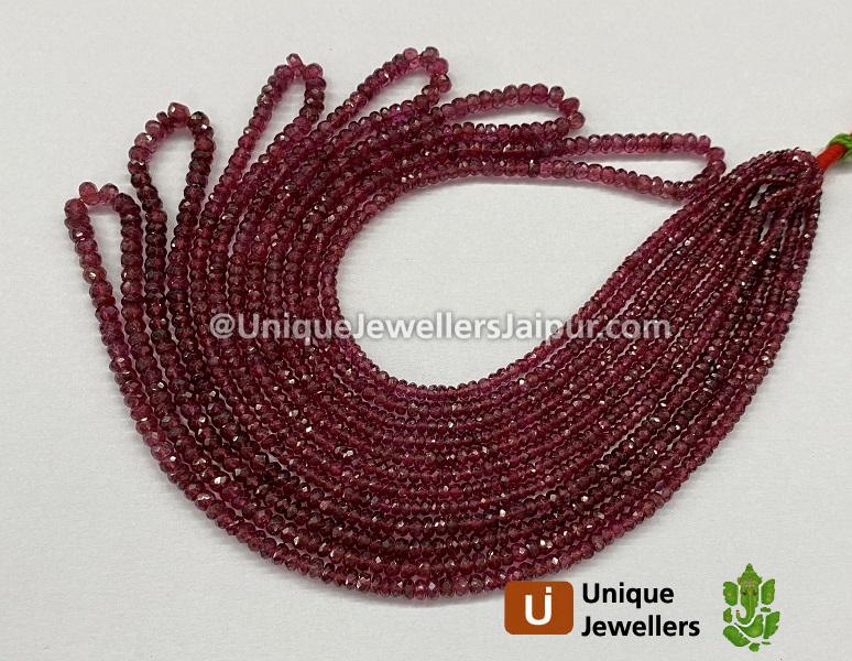 Red Spinel Faceted Roundelle Beads